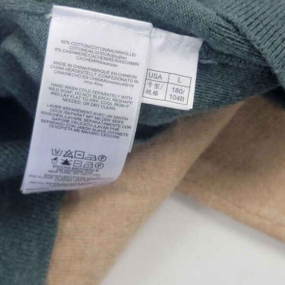 Brooks Brothers Red Fleece Sweater Mens Large Extra Fine Merino Wool Two Tone - Picture 10 of 10